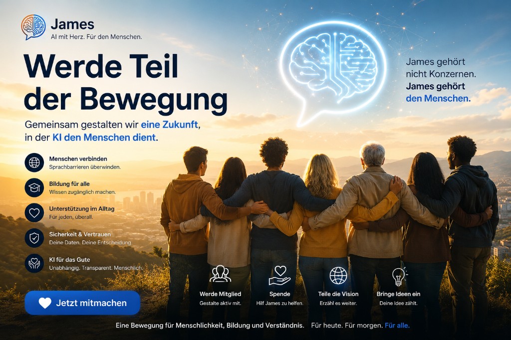Werde Teil der Bewegung — gemeinsam gestalten wir eine Zukunft, in der KI den Menschen dient.