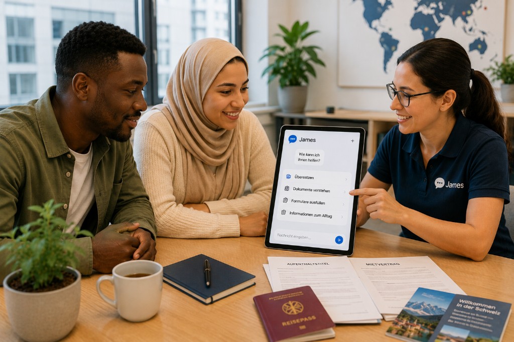 James für Expats und Immigranten — Übersetzen, Dokumente verstehen, Formulare, Alltag in der Schweiz.
